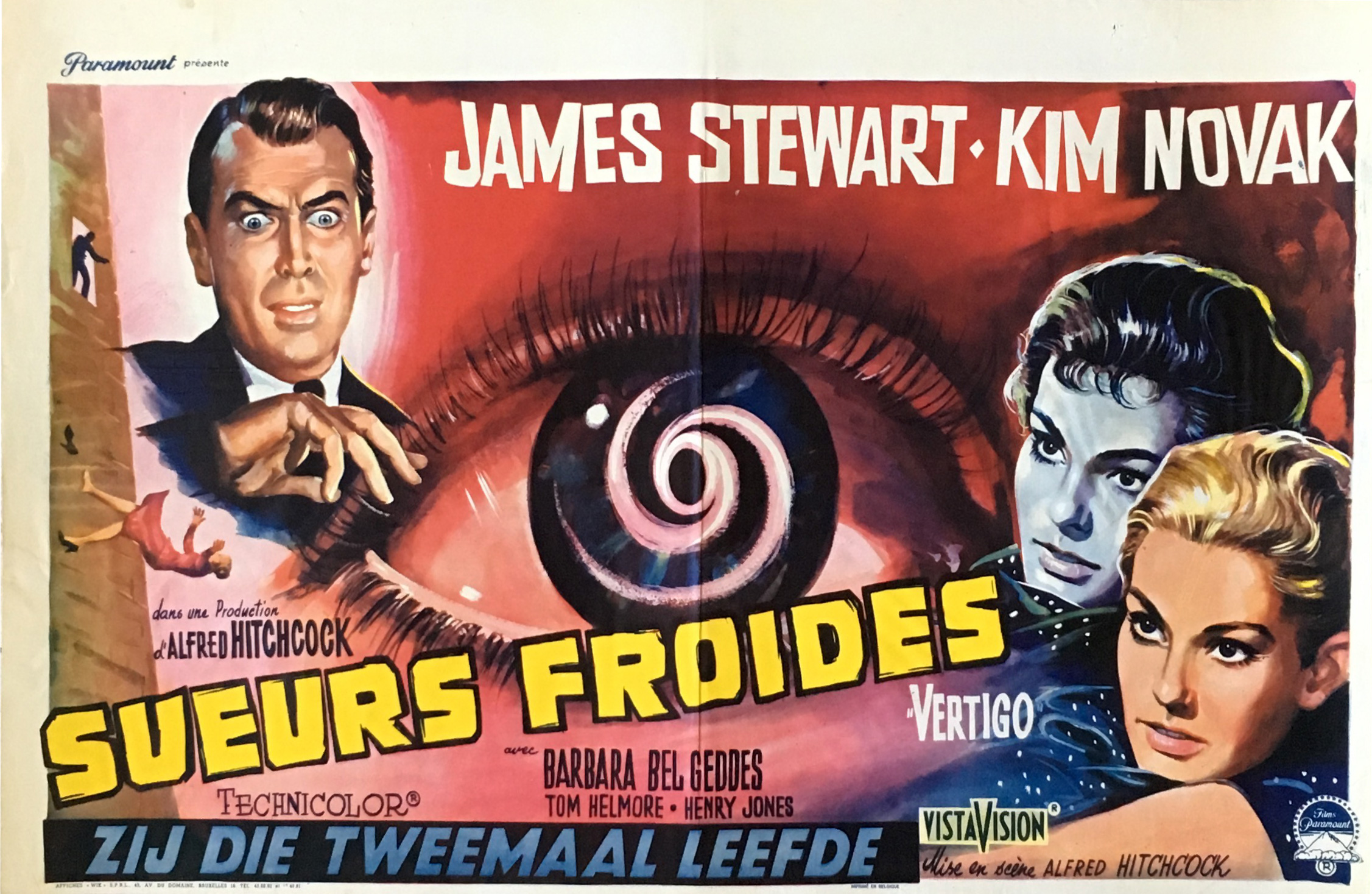 24x36 Vertigo Alfred Hitchcock Vintage Movie Poster