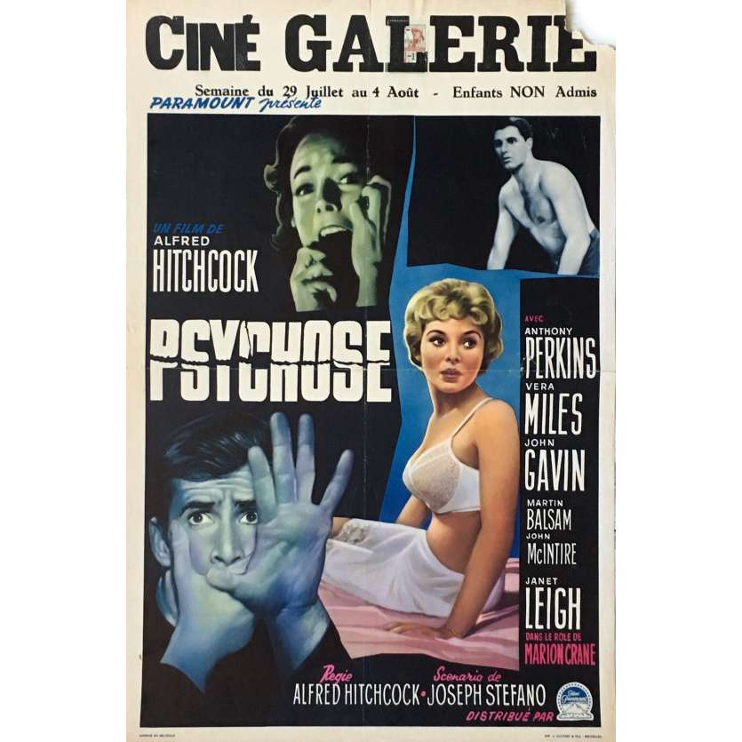 PSYCHO Movie Poster - 14x21 in. - 1960 - Alfred Hitchcock, Anthony Perkins