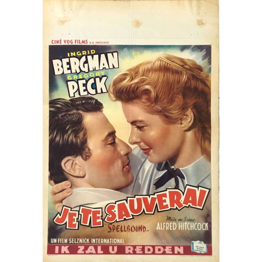 LA MAISON DU DR. EDWARDES Affiche de film  - 35x55 cm. - 1945 - Ingrid Bergman, Alfred Hitchcock