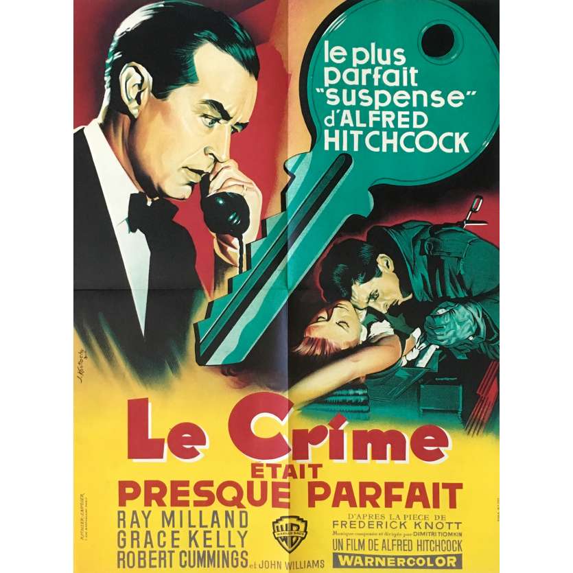 LE CRIME ETAIT PRESQUE PARFAIT Affiche de film - 60x80 cm. - 1954 - Grace Kelly, Alfred Hitchcock