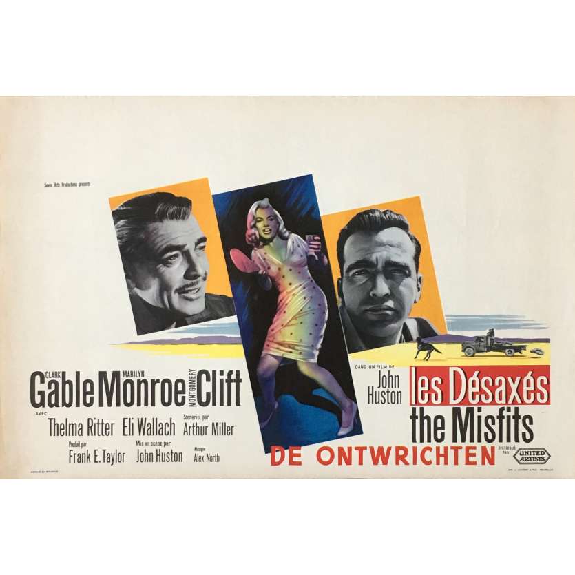 LES DESAXES Affiche de film - 35x55 cm. - 1961 - Marilyn Monroe, John Huston
