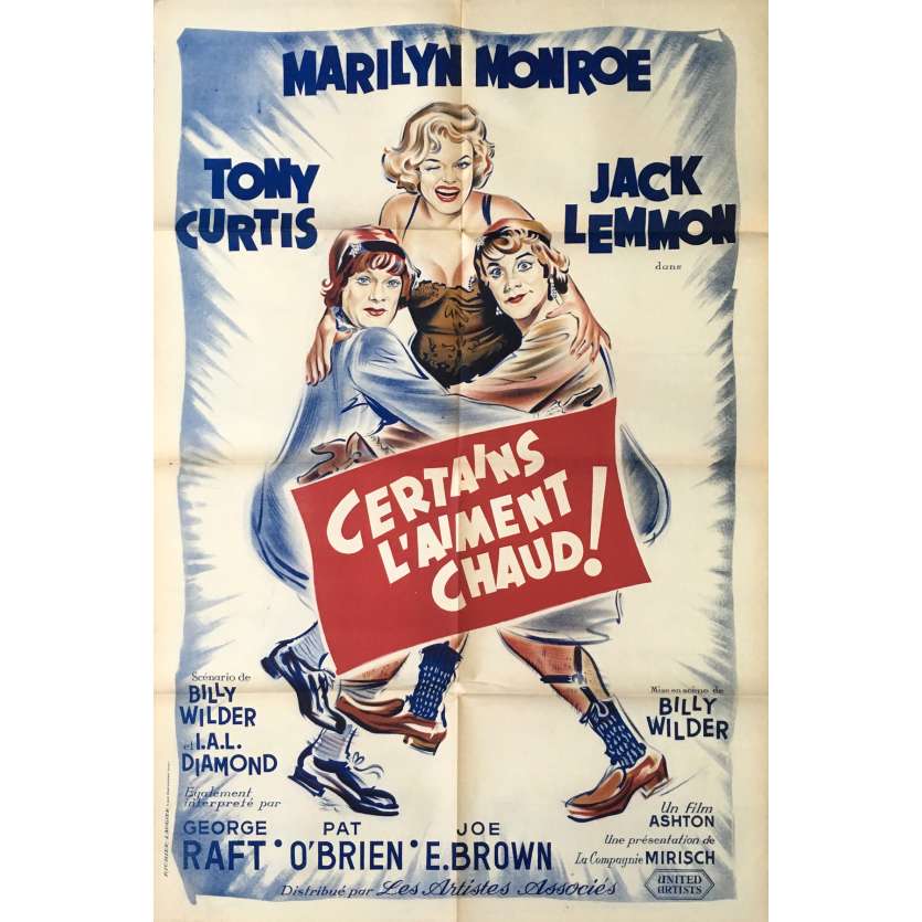 CERTAINS L’AIMENT CHAUD Affiche de film  - 80x120 cm. - 1959 - Marilyn Monroe, Billy Wilder