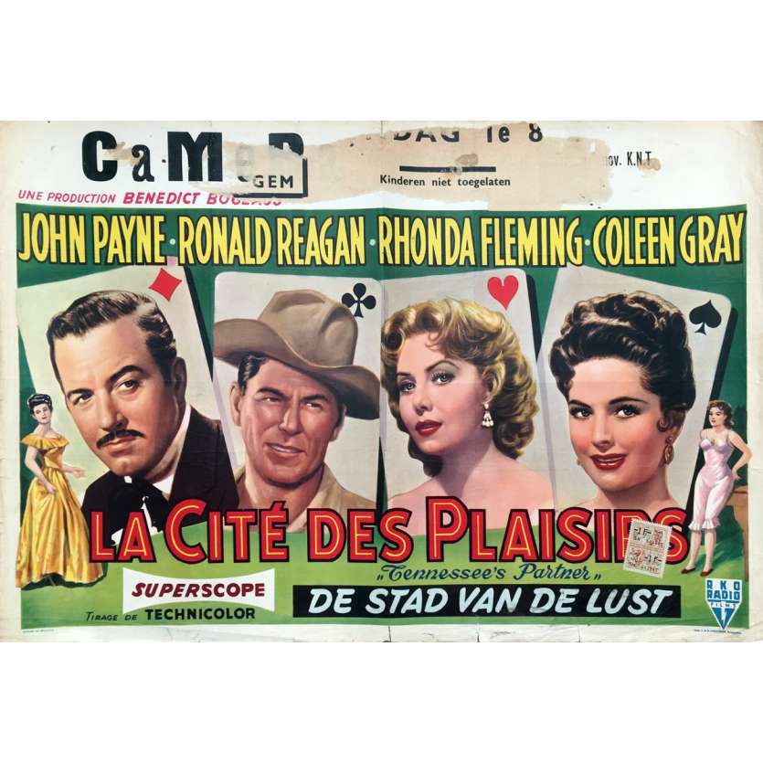 TENNESSEEE'S PARTNER Movie Poster   - 14x21 in. - 1955 - Allan Dwan, Ronald Reagan