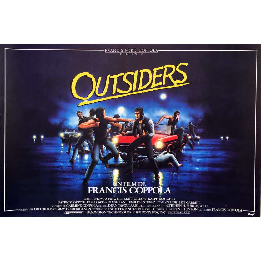 THE OUTSIDERS Movie Poster Folded - 15x21 in. - 1983 - Francis Ford Coppola, Matt Dillon