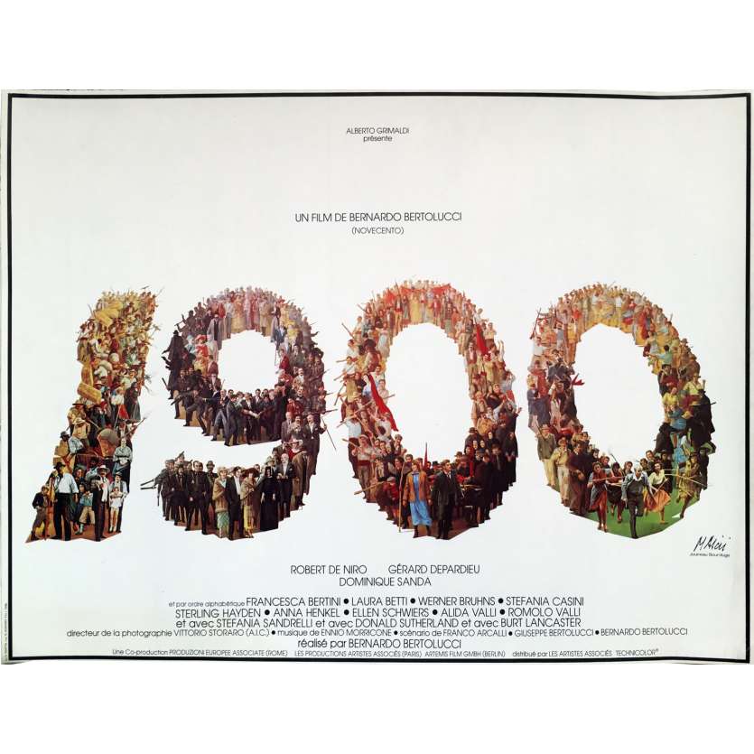 1900 Affiche de film  - 40x60 cm. - 1976 - Robert de Niro, Bernardo Bertolucci