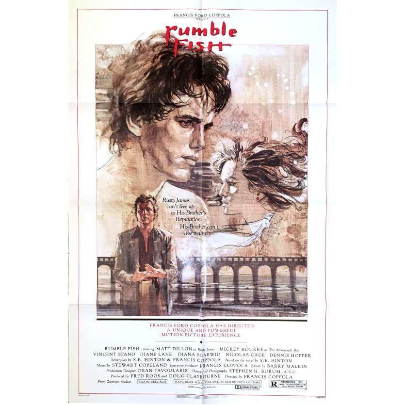 RUSTY JAMES Affiche de film 69x104 - 1984 - Michey Rourke, Francis Ford Coppola