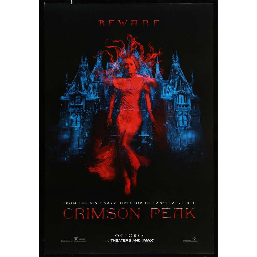 CRIMSON PEAK Rare Teaser Affiche de film 69x104 - 2015 - Jessica Chastain, Guillermo del Toro