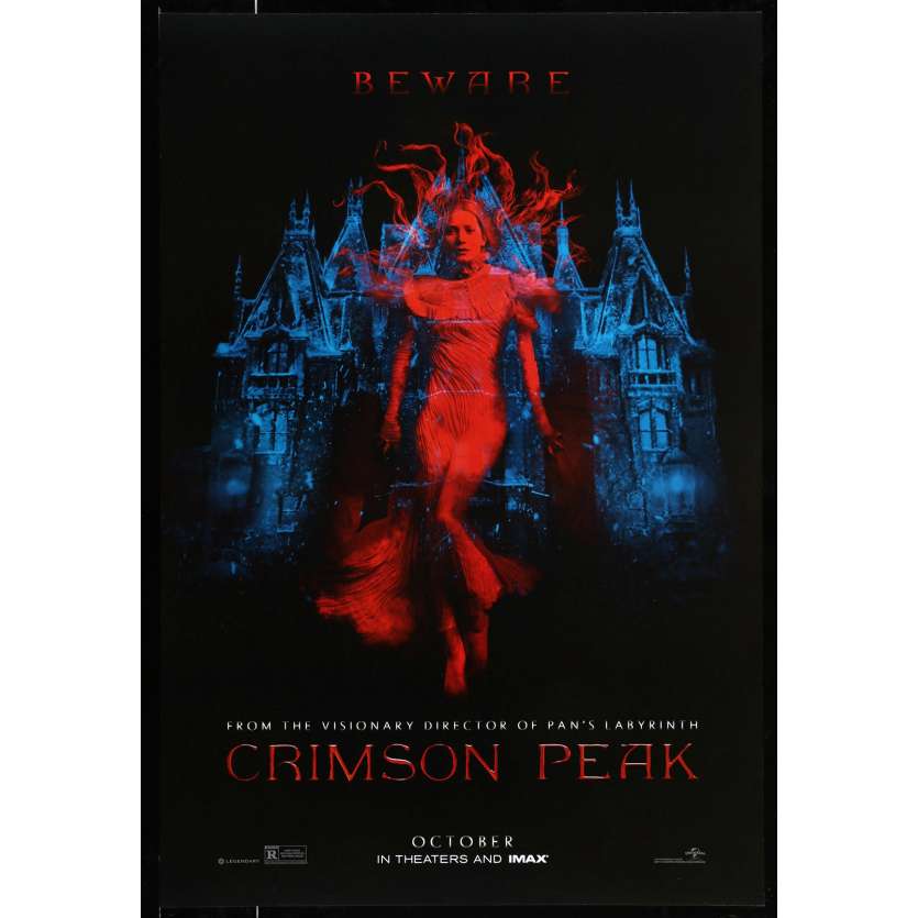 CRIMSON PEAK Rare Teaser Affiche de film  69x104 - 2015 - Jessica Chastain, Guillermo del Toro