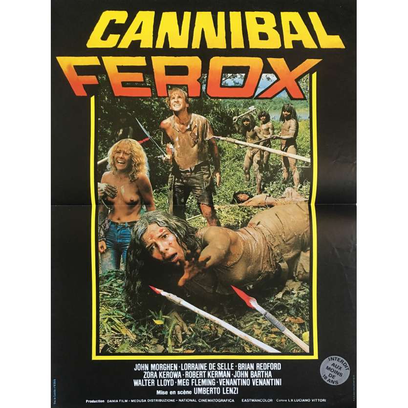 CANNIBAL FEROX Affiche de film - 40x60 cm. - 1981 - Giovanni Lombardo Radice, Umberto Lenzi