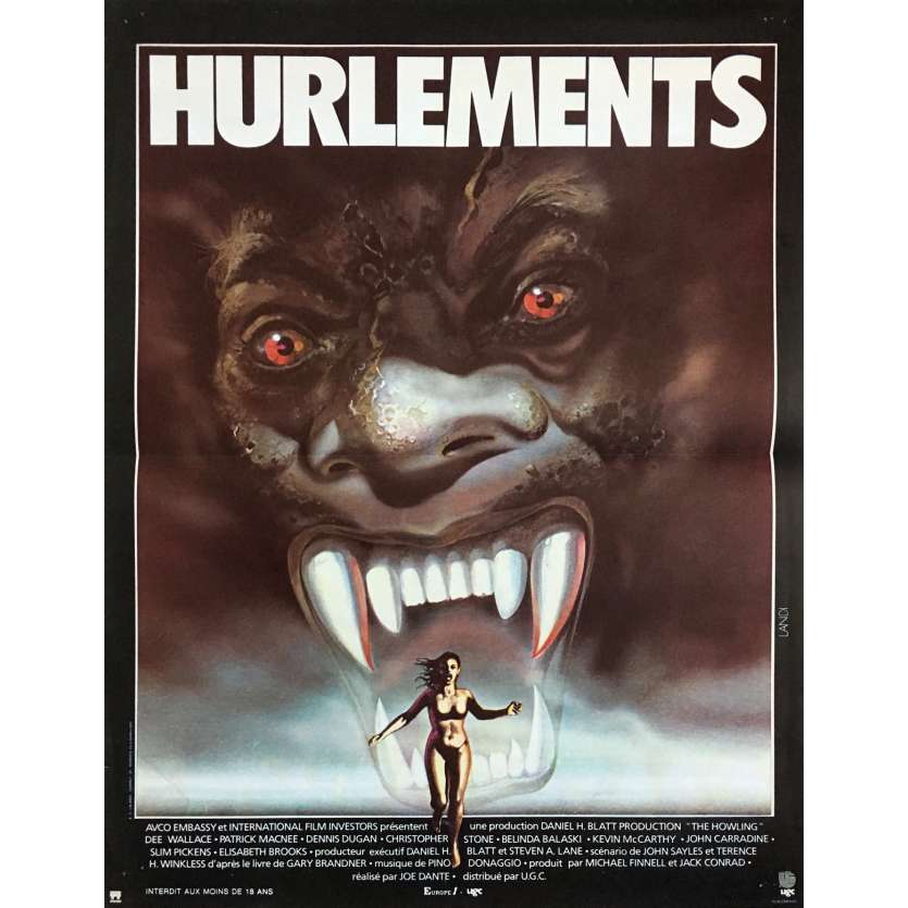 HURLEMENTS Affiche de film - 40x60 cm. - 1981 - Patrick McNee, Joe Dante