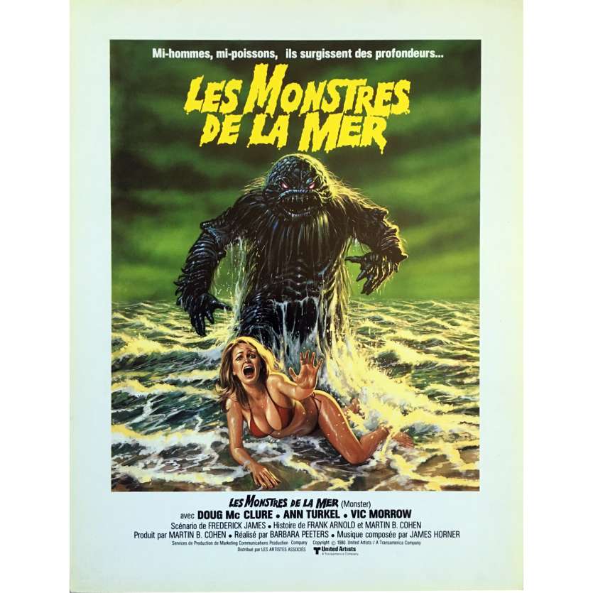 LES MONSTRES DE LA MER Synopsis - 21x30 cm. - 1980 - Doug McClure, Barbara Peeters