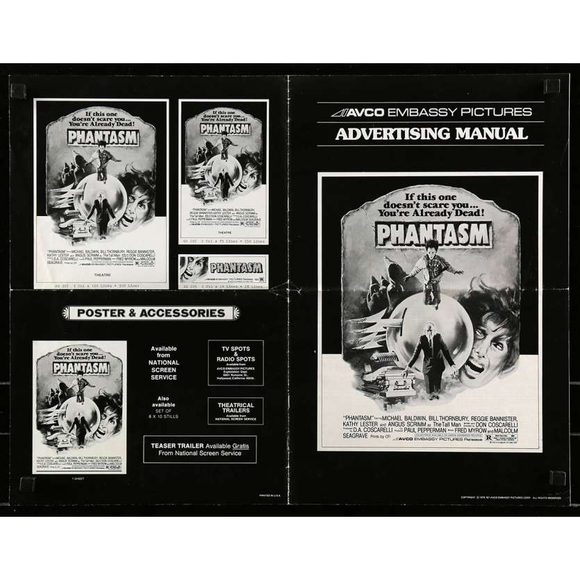 PHANTASM Dossier de presse  - 28x43 cm. - 1979 - Angus Scrimm, Don Coscarelli