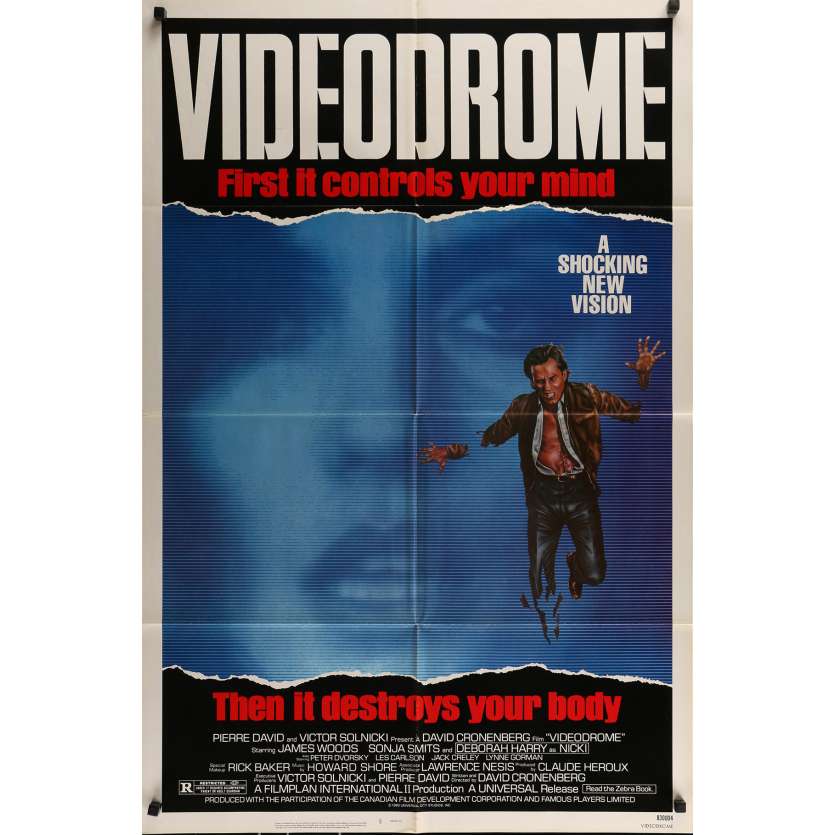 VIDEODROME Movie Poster - 29x41 in. - 1983 - David Cronenberg, James Woods