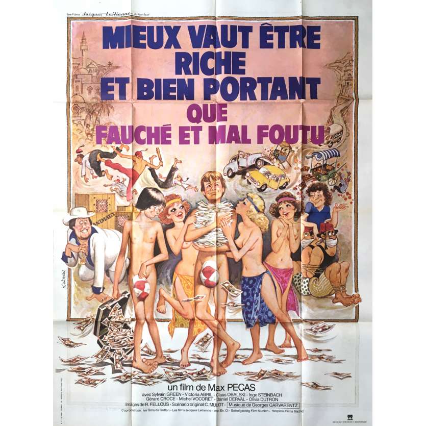 MIEUX VAUT ETRE RICHE Affiche de film  - 120x160 cm. - 1980 - Victoria Abril, Max Pecas