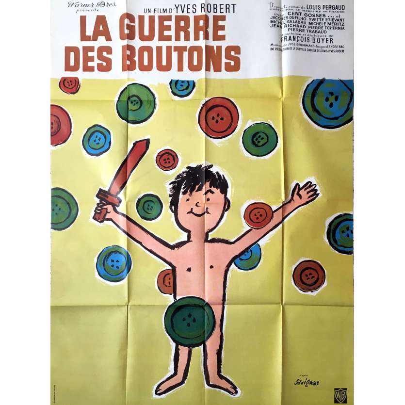 WAR OF THE BUTTONS Movie Poster - 47x63 in. - 1962 - Yves Robert, Jacques Dufilho