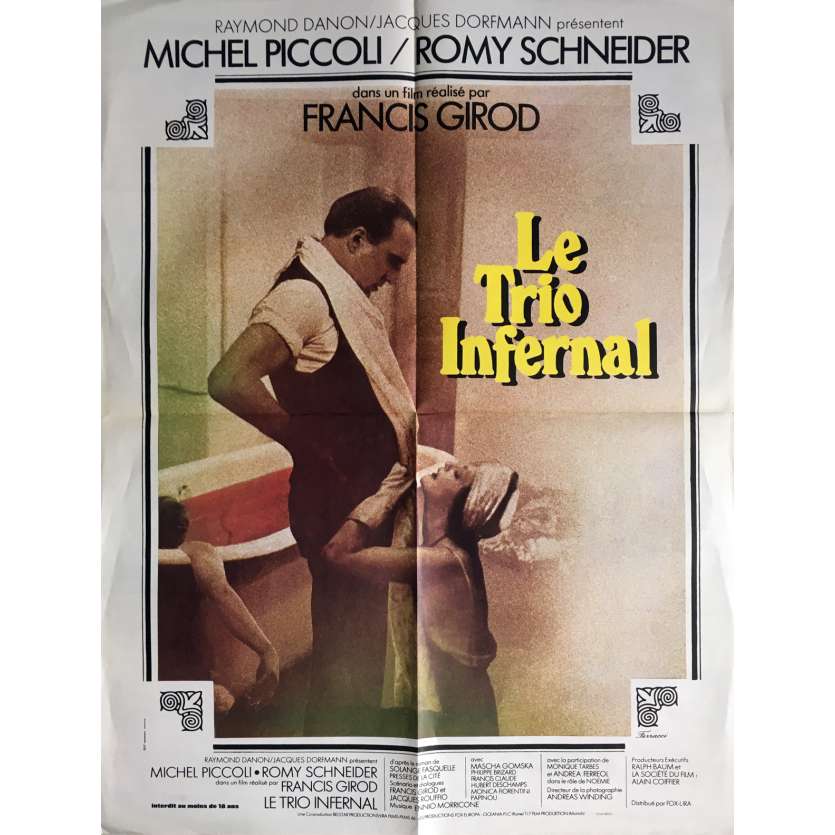 THE INFERNAL TRIO Movie Poster - 23x32 in. - 1974 - Francis Girod, Romy Schneider