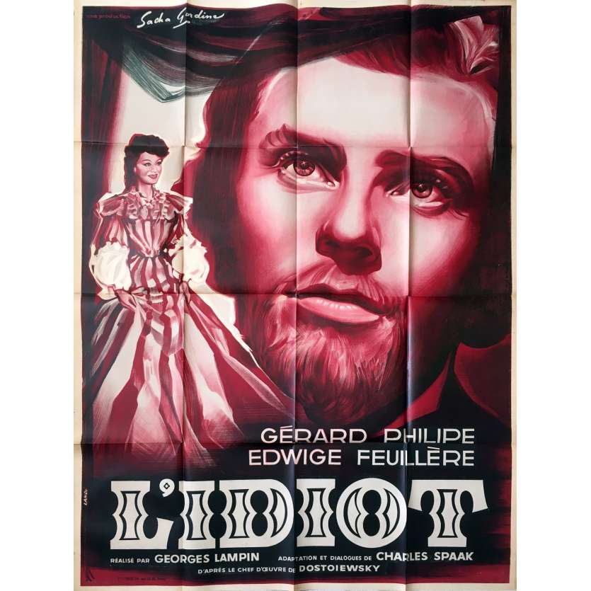 THE IDIOT Movie Poster   - 47x63 in. - R1960 - Georges Lampin, Gérard Philippe