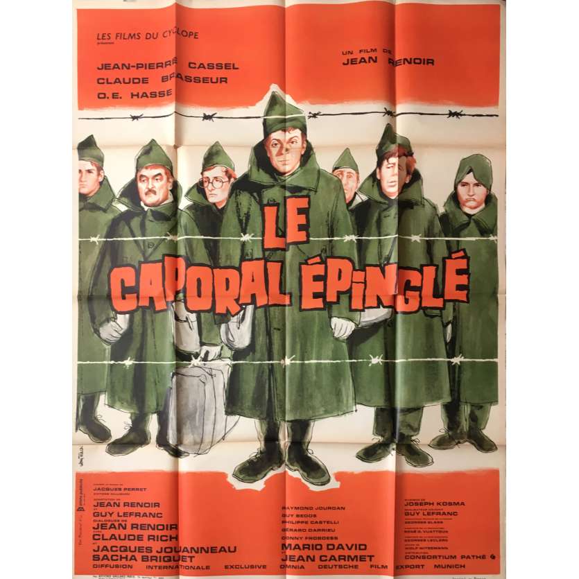 LE CAPORAL EPINGLE Affiche de film - 120x160 cm. - 1962 - Jean-Pierre Cassel, Jean Renoir