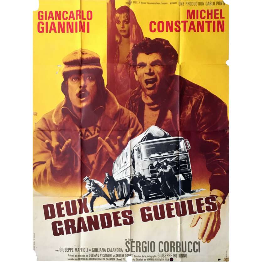 DEUX GRANDES GUEULES Affiche de film - 120x160 cm. - 1974 - Michel Constantin, Sergio Corbucci