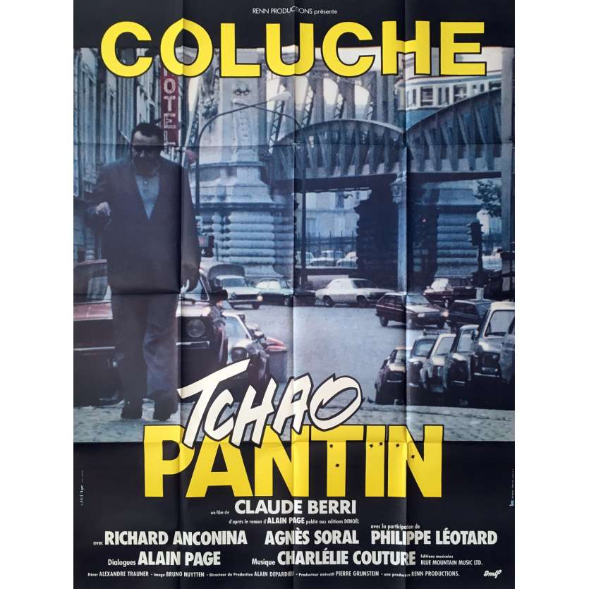 TCHAO PANTIN Affiche de film Mod. A - 120x160 cm. - 1983 - Coluche, Claude Berri