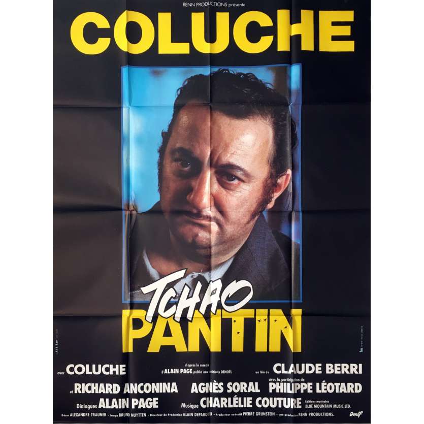 TCHAO PANTIN Affiche de film Mod. B - 120x160 cm. - 1983 - Coluche, Claude Berri