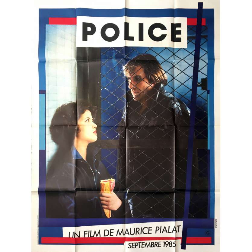 POLICE Movie Poster Prev. - 47x63 in. - 1985 - Maurice Pialat, Gérard Depardieu