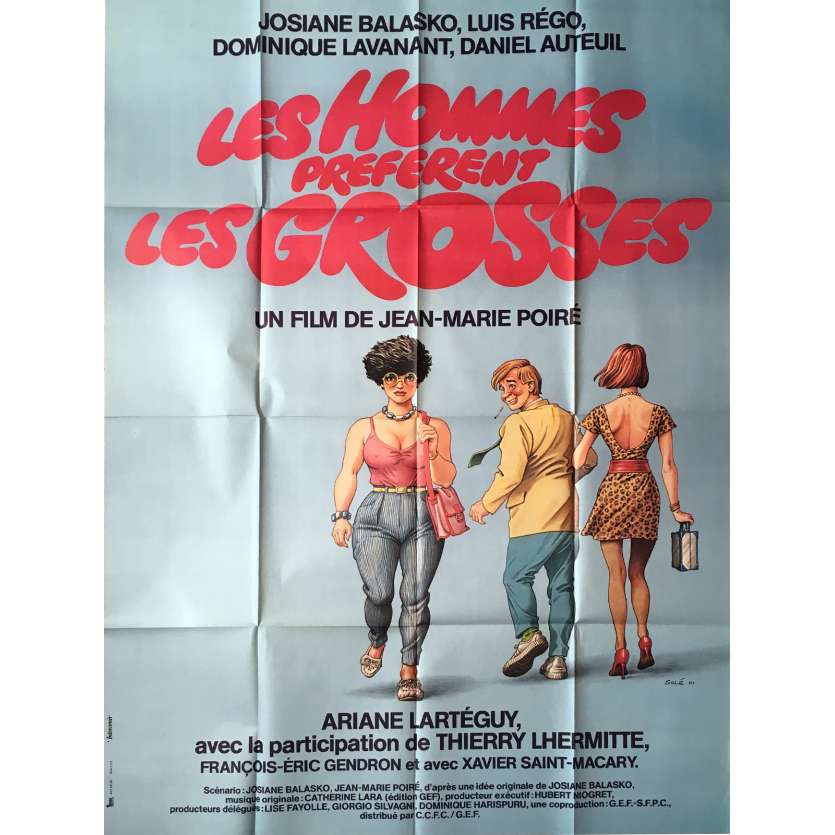 LES HOMMES PREFERENT LES GROSSES Affiche de film  - 120x160 cm. - 1981 - Josiane Balasko, Solé