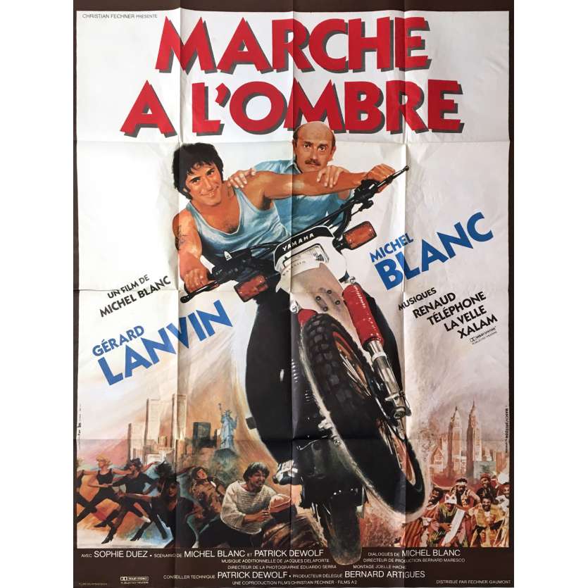 MARCHE A L'OMBRE Affiche de film  - 120x160 cm. - 1984 - Gérard Lanvin, Michel Blanc