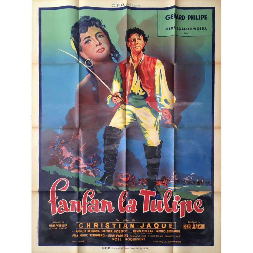 FAN-FAN THE TULIP Movie Poster   - 47x63 in. - 1952 - Christian Jacques, Gérard Philippe
