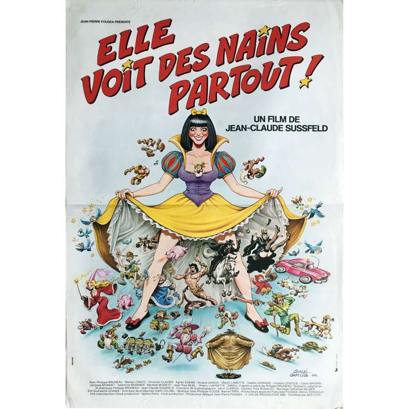 ELLE VOIT DES NAINS PARTOUT Movie Poster - 15x21 in. - 1982 - Jean-Claude Sussfeld, Zabou Breitman
