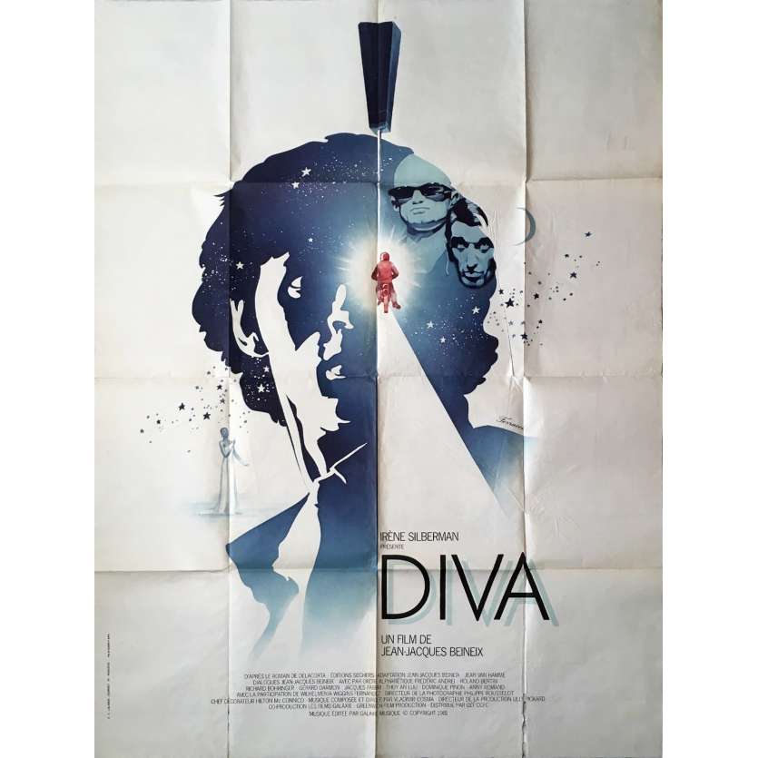 DIVA Affiche de film - 120x160 cm. - 1981 - Jean-Hugues Anglade, Jean-Jacques Beineix