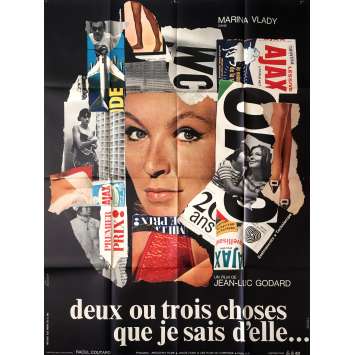 2 OU 3 CHOSES QUE JE SAIS D'ELLE Affiche de film 120x160 cm. - 1967 - Godart, Pop Art 2 OU 3 CHOSES QUE JE SAIS D'ELLE Affiche de film 120x160 cm. - 1967 - Godart, Pop Art