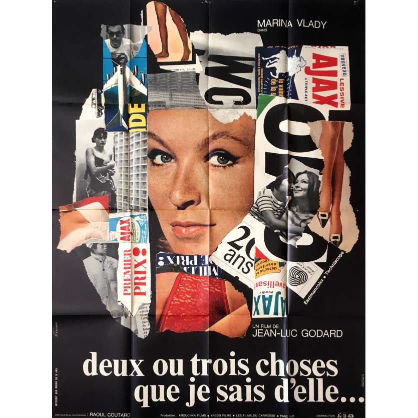 2 OR 3 THINGS I KNOW ABOUT HER Movie Poster - 47x63 in. - 1967 - Jean-Luc Godard, Marina Vlady