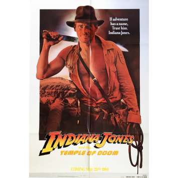 INDIANA JONES AND THE TEMPLE OF DOOM Movie Poster Rejected Version - 29x41 in. - 1984 - Steven Spielberg, Harrison Ford