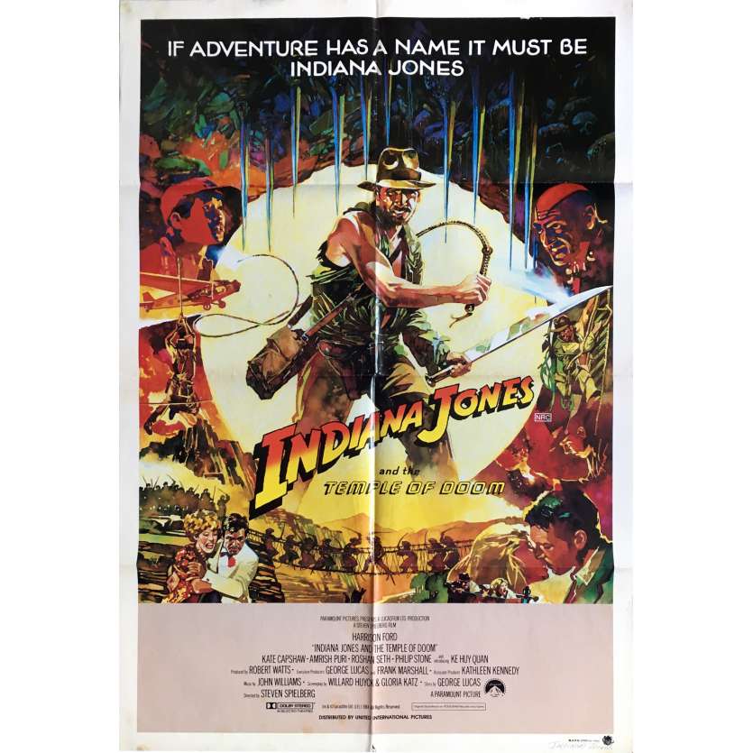 INDIANA JONES ET LE TEMPLE MAUDIT Affiche de film Vaughan Style - 69x104 cm. - 1984 - Harrison Ford, Steven Spielberg