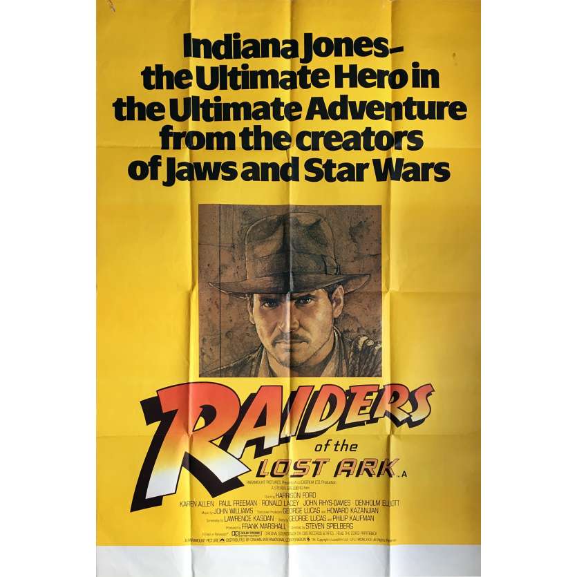 RAIDERS OF THE LOST ARK Movie Poster - 40x60 in. - 1981 - Steven Spielberg, Harrison Ford