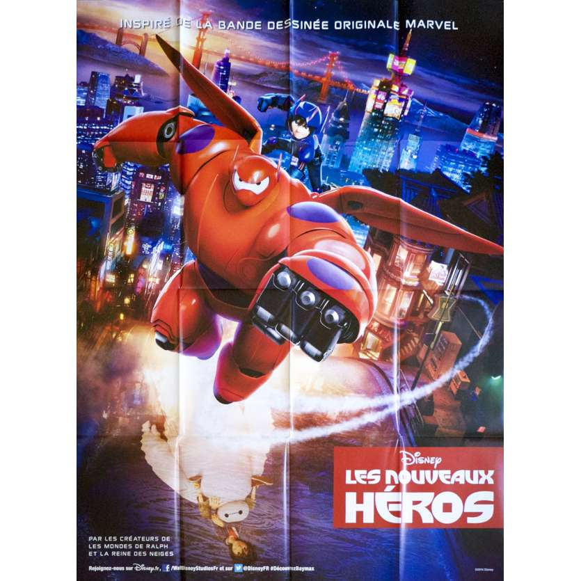 BIG HERO 6 French Movie Poster 47x63 - 2015 - Pixar, Ryan Potter