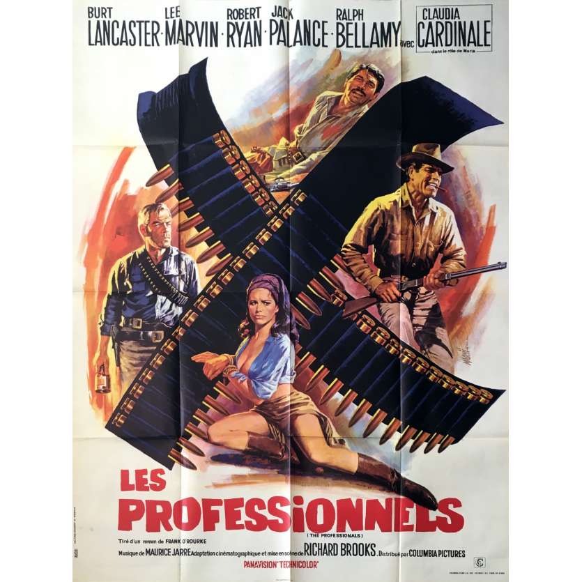 THE PROFESSIONALS French Movie Poster  47x63 - 1966 - Richard Brooks, Burt Lancaster