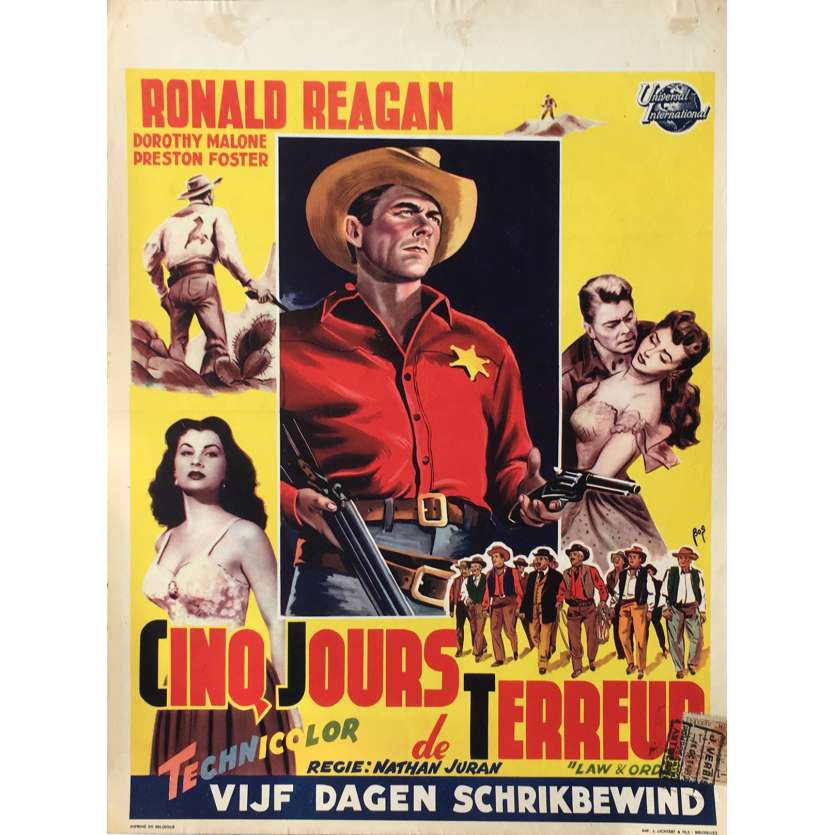 CINQ JOURS DE TERREUR Affiche de film - 35x55 cm. - 1953 - Ronald Reagan, Nathan Juran