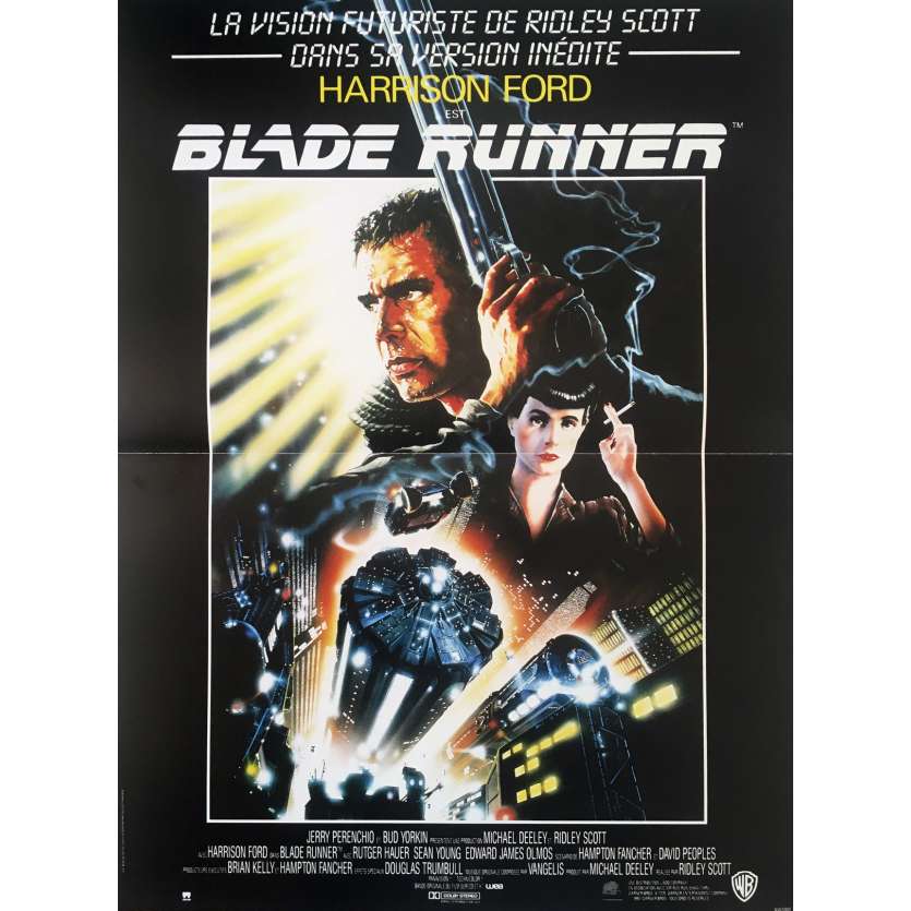 BLADE RUNNER Movie Poster - 15x21 in. - 1992 - Ridley Scott, Harrison Ford