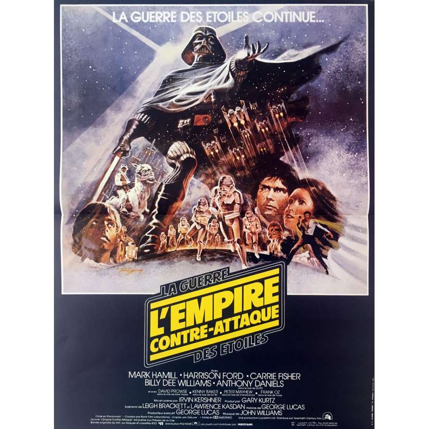 STAR WARS - EMPIRE STRIKES BACK Movie Poster Style B - 15x21 in. - R1990 - George Lucas, Harrison Ford