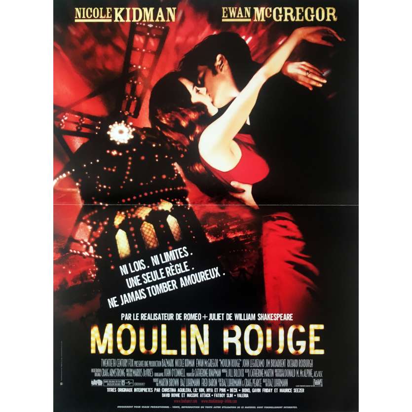 MOULIN ROUGE Affiche de film - 40x60 cm. - 2001 - Nicole Kidman, Baz Luhrmann