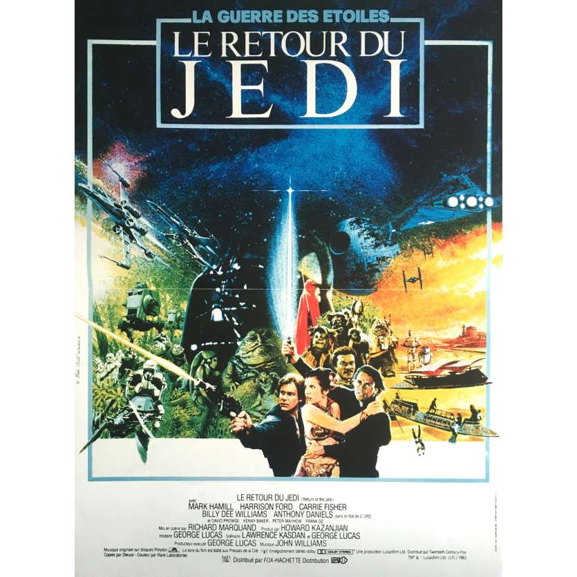 STAR WARS - THE RETURN OF THE JEDI Movie Poster Style B - 15x21 in. - R1990 - Richard Marquand, Harrison Ford