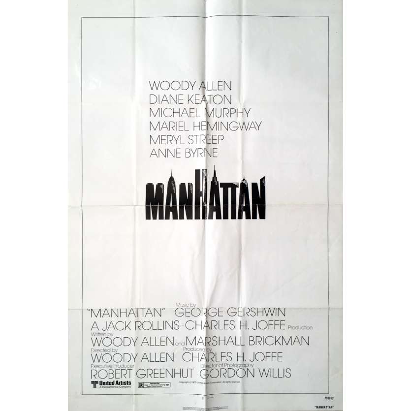 MANHATTAN Movie Poster - 29x41 in. - 1979 - Woody Allen, Diane Keaton