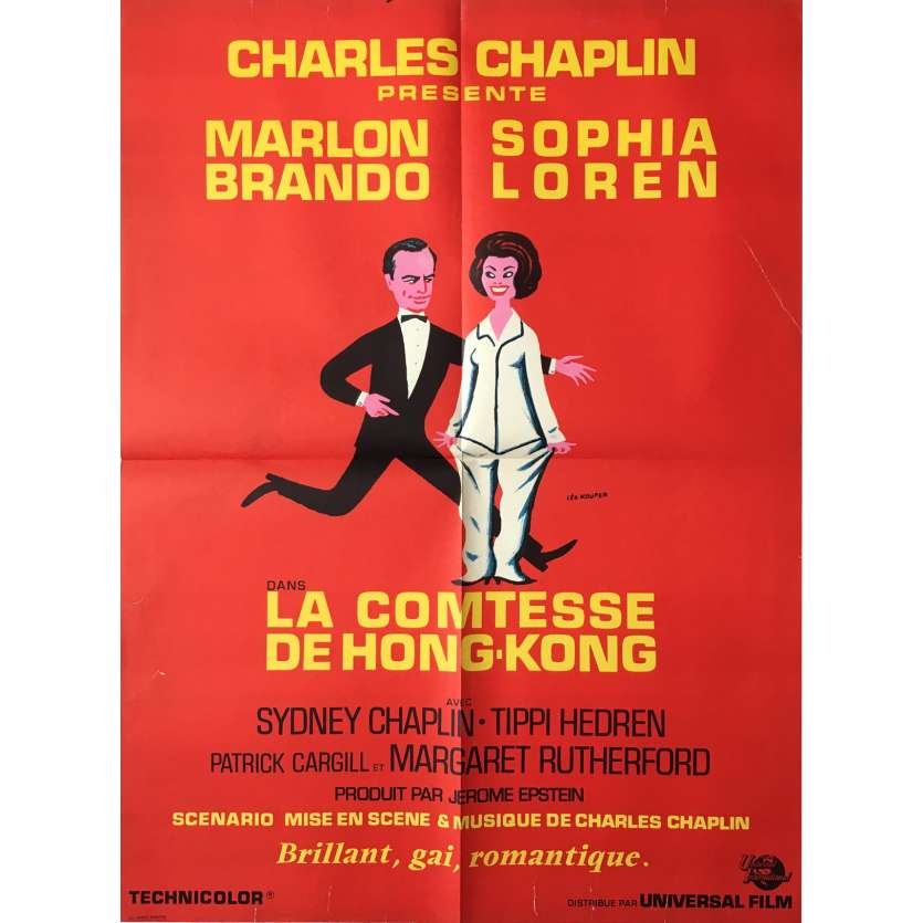 A COUNTESS FROM HONG KONG Movie Poster - 23x32 in. - 1967 - Charlie Chaplin, Marlon Brando