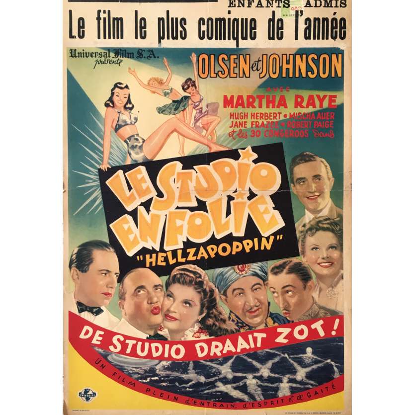 HELLZAPOPPIN Affiche de film  - 35x55 cm. - 1941 - Ole Olsen, H.C. Potter