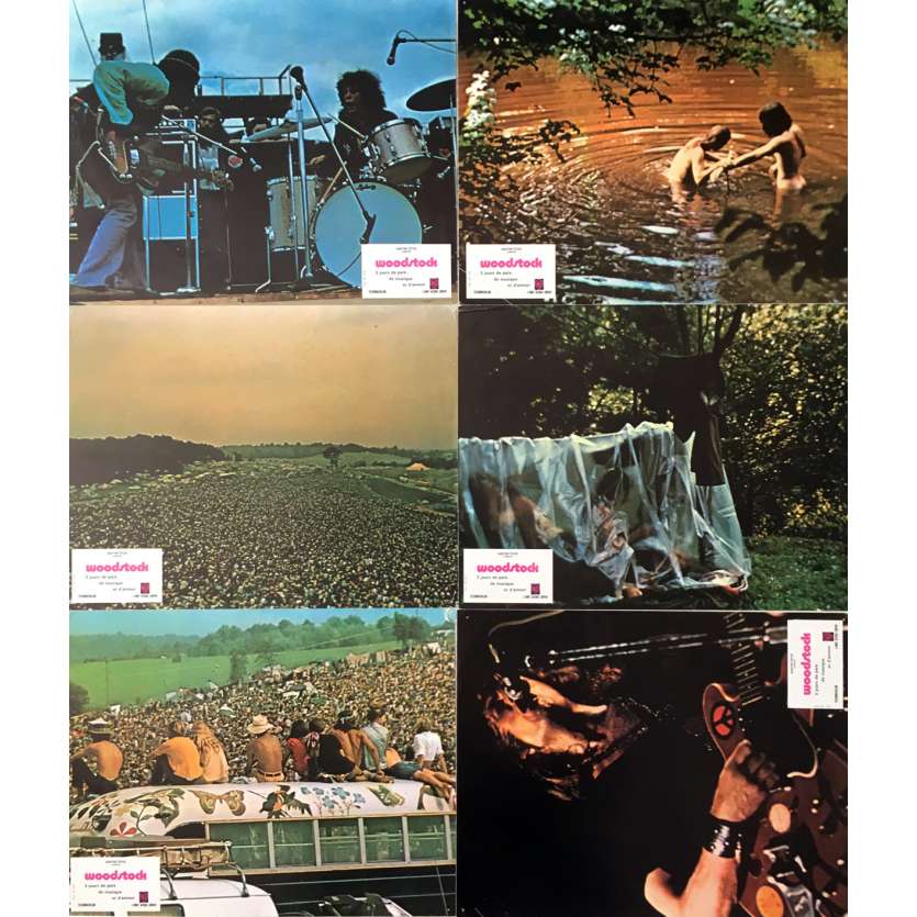 WOODSTOCK Photos de film x6 - 21x30 cm. - 1970 - Jimi Hendrix, Michael Wadleigh
