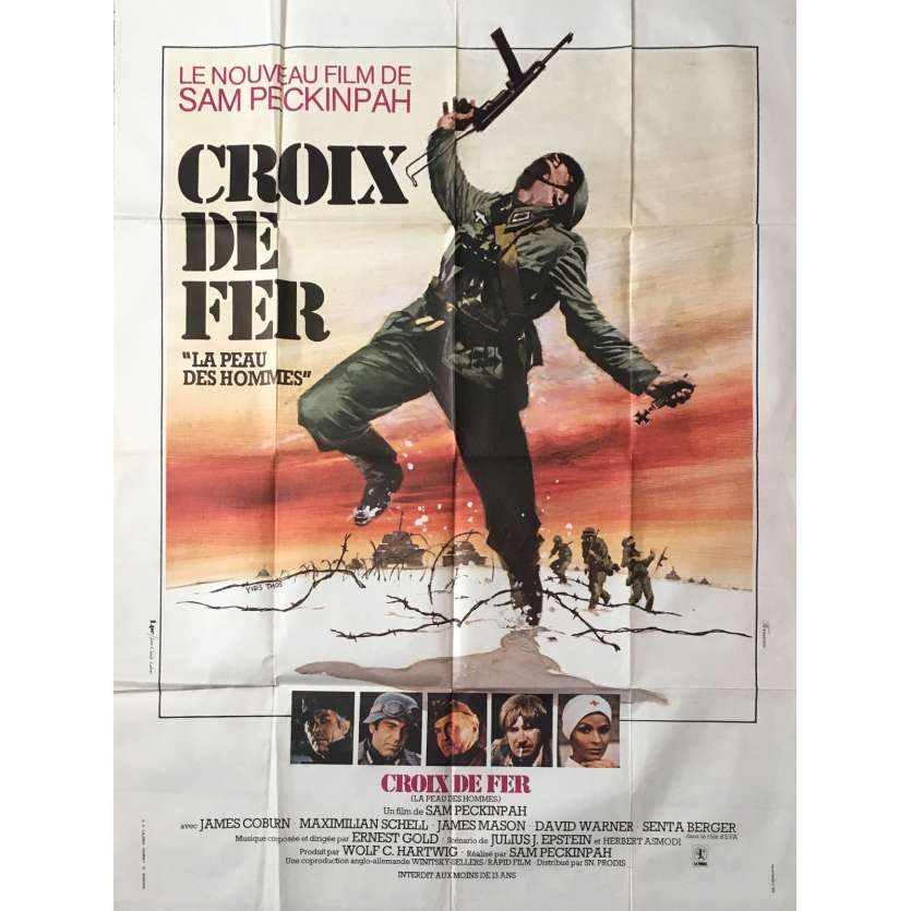 CROIX DE FER Affiche de film 120x160 - 1977 - James Coburn, Sam Peckinpah