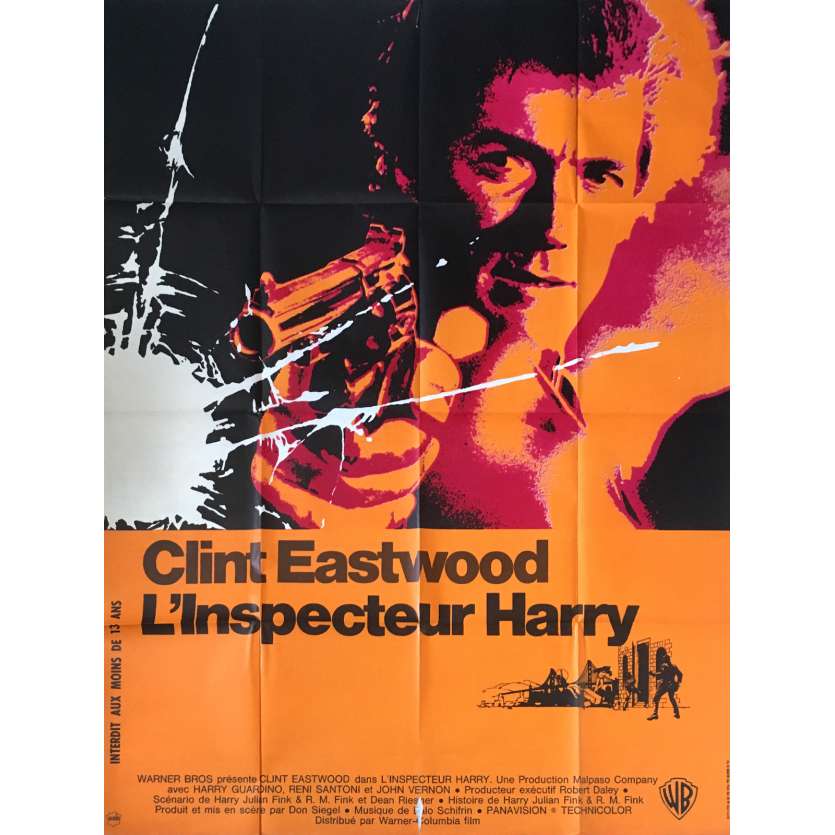 L'INSPECTEUR HARRY Affiche de film  - 120x160 cm. - 1971 - Clint Eastwood, Don Siegel