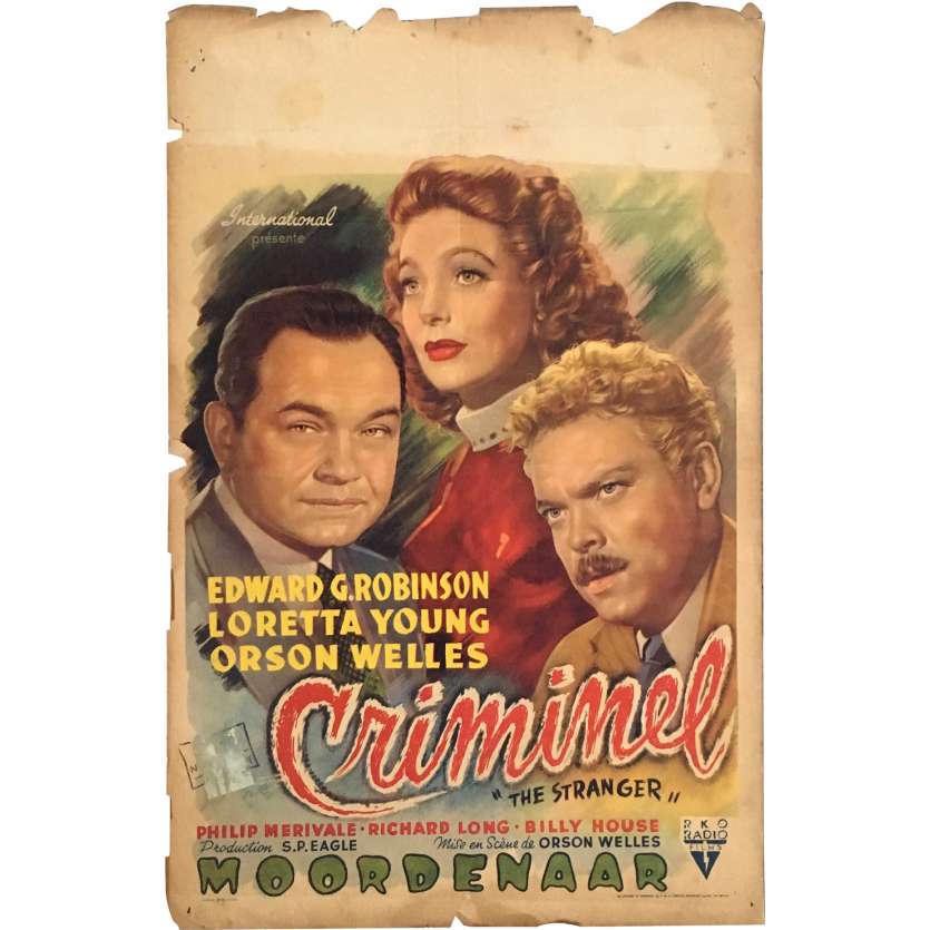 LE CRIMINEL Affiche de film - 35x55 cm. - 1946 - Loretta Young, Orson Welles